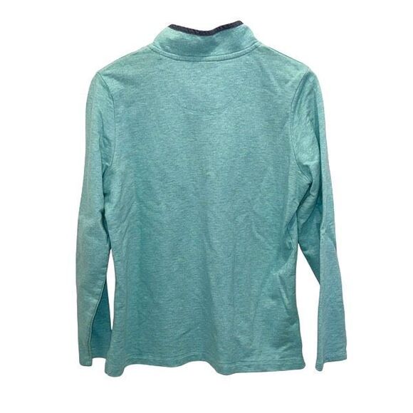 L.L. Bean Womens 1/4 Button Pullover Rugby Sweatshirt Mint Green Medium - Picture 4 of 9